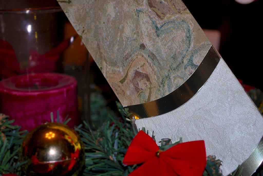Close-up detail of handmade floral and metallic Signature Blinds design
